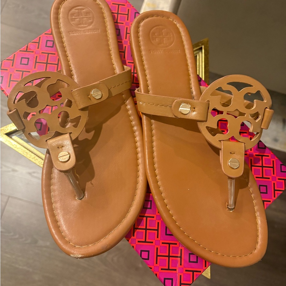 Tory Burch Brown Leather Sandals